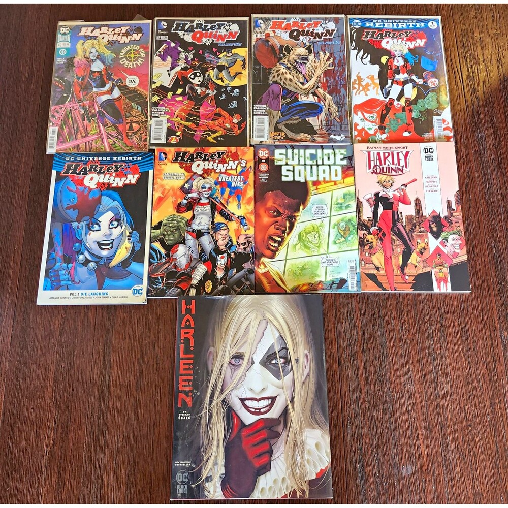 DC Comics Harley Quinn 9 Book Lot - Harleen HC, Rebirth, Variants, White Knight